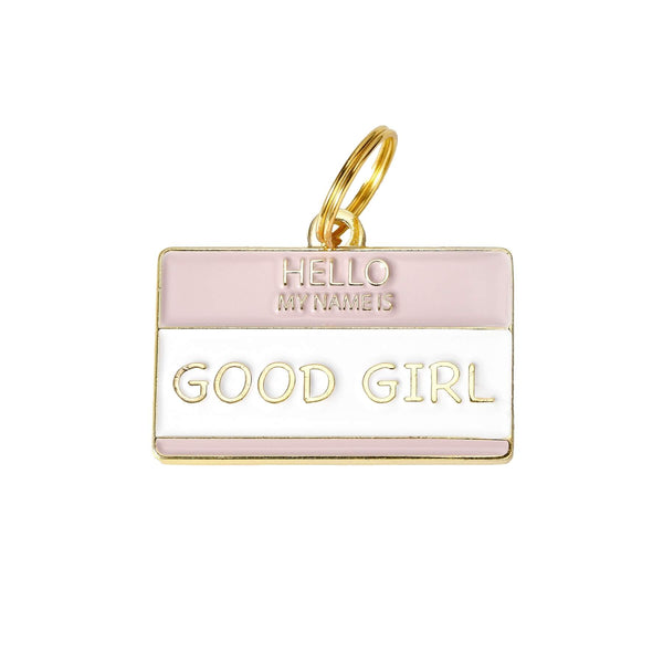 Hello My Name is 'Good Girl' Enamel Charm ID Tag